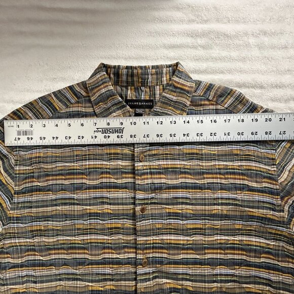 Vintage Jhane Barnes Mens Textured Plaid Button Up Shirt XXL Long Sleeve Multi - Picture 5 of 7
